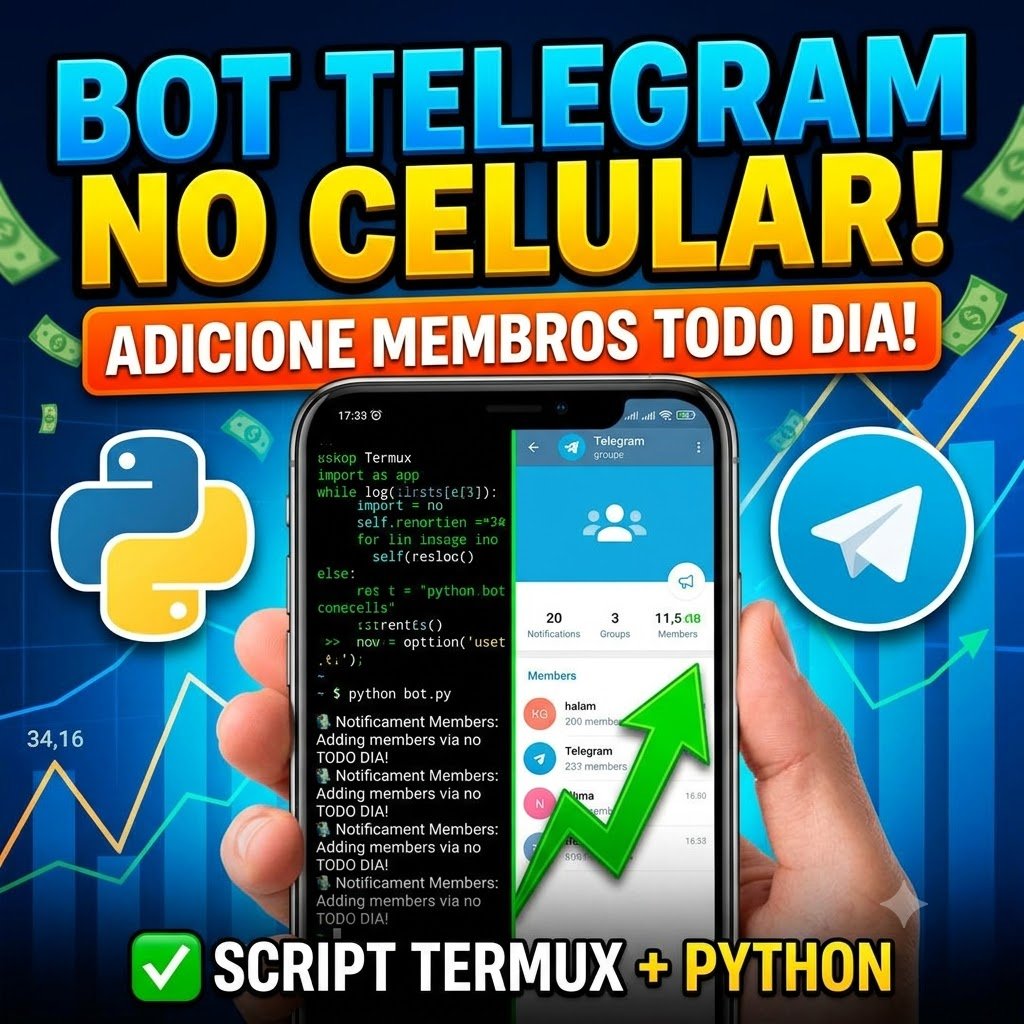 🤖 Bot Telegram: Adicione Membros Usando Apenas o Celular! 📲