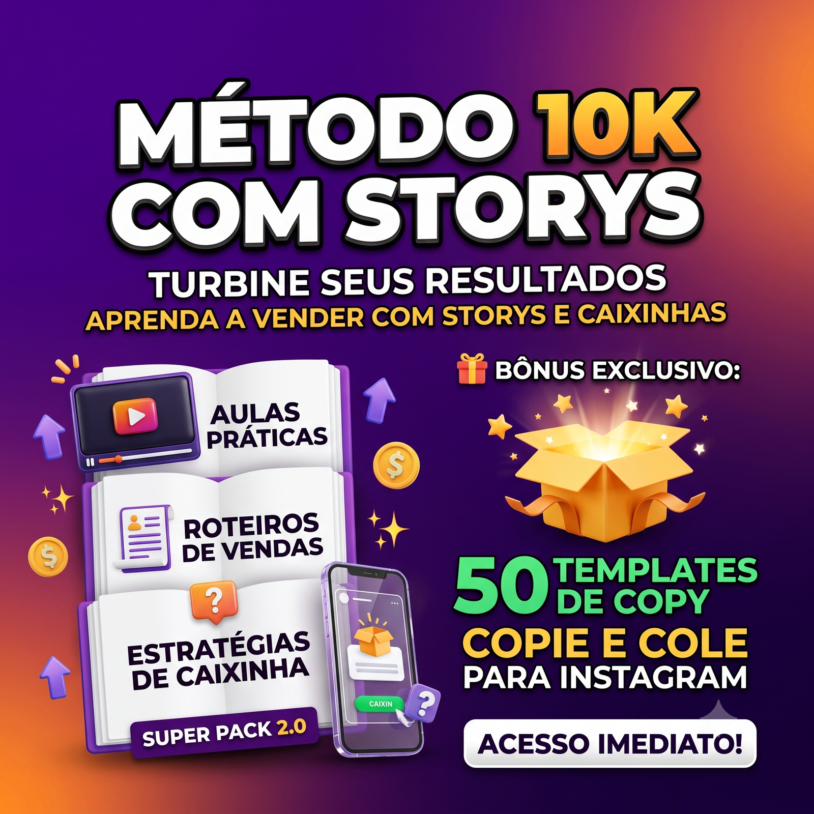 📦Método 10k com Storys: Como Faturar no Instagram + Bônus 50 Templates de Copy