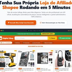Tenha Sua Própria Loja de Afiliado Shopee Rodando em 5 Minutos